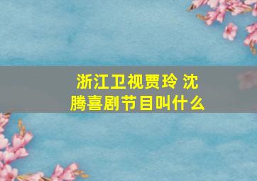 浙江卫视贾玲 沈腾喜剧节目叫什么